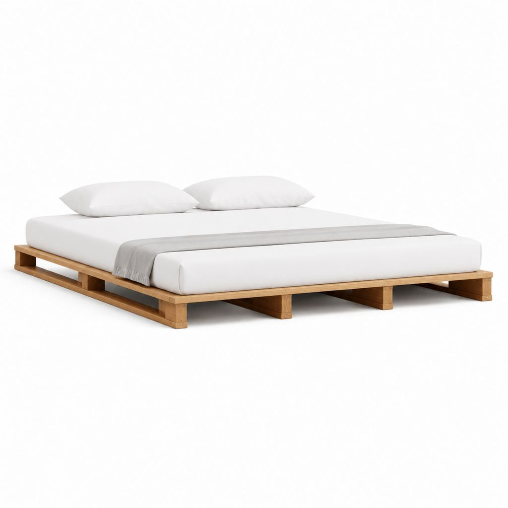 Palettenbett Bettgestell aus massivem Kiefernholz natur 160 x 200 cm