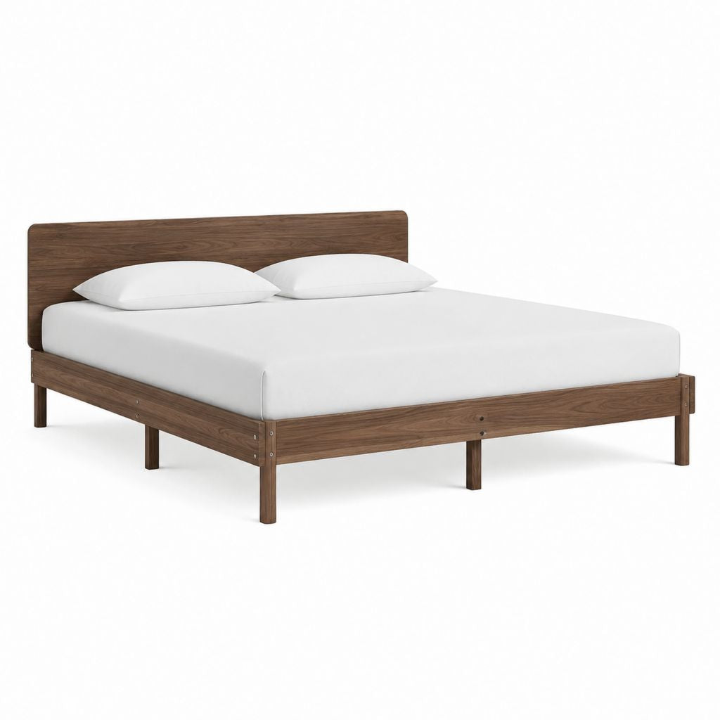 Doppelbett Bettgestell Walnussbraun MDF rechteckig für Matratze 160 x 200 cm