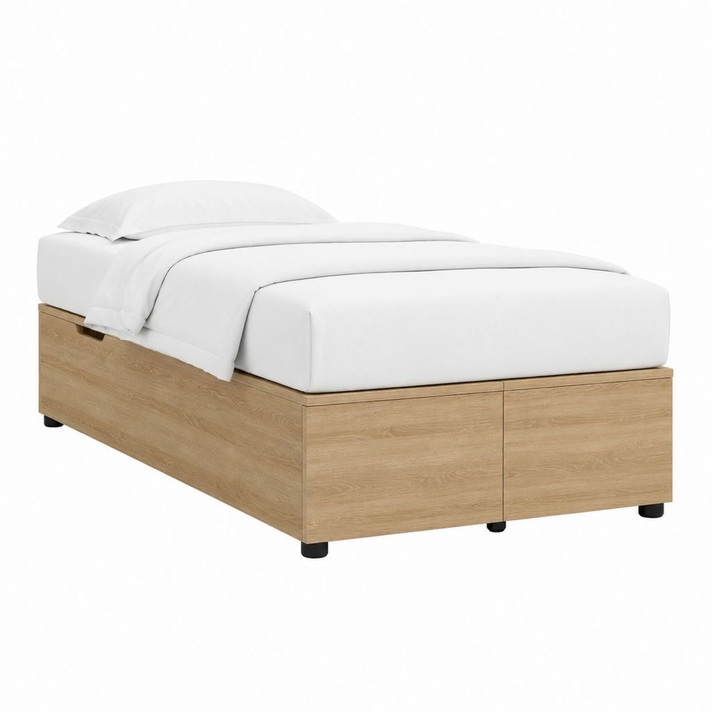 Stauraumbett Einzelbett Eiche Dekor Spanplatte rechteckig 90 x 200 cm