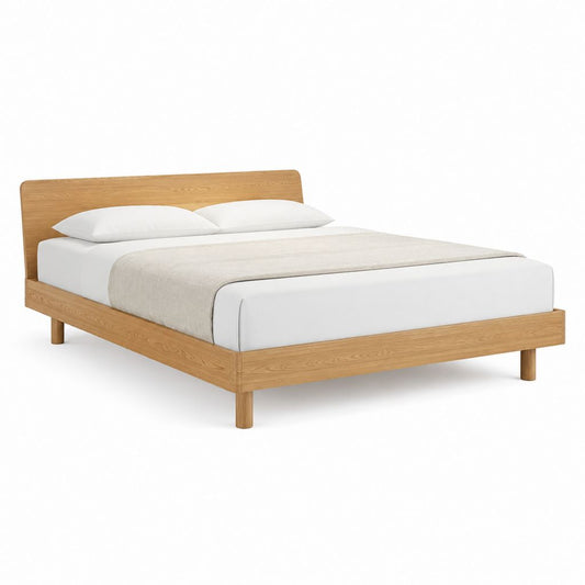 Doppelbett Bettgestell Natur Eichenholz rechteckig 160 x 200 cm